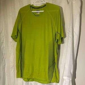 Icebreaker Lime Green Short Sleeve merino wool t shirt, XL